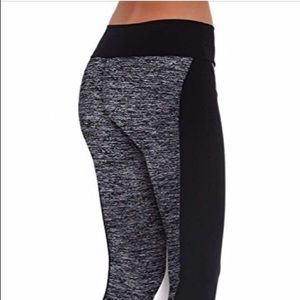 Full length gray and black leggings